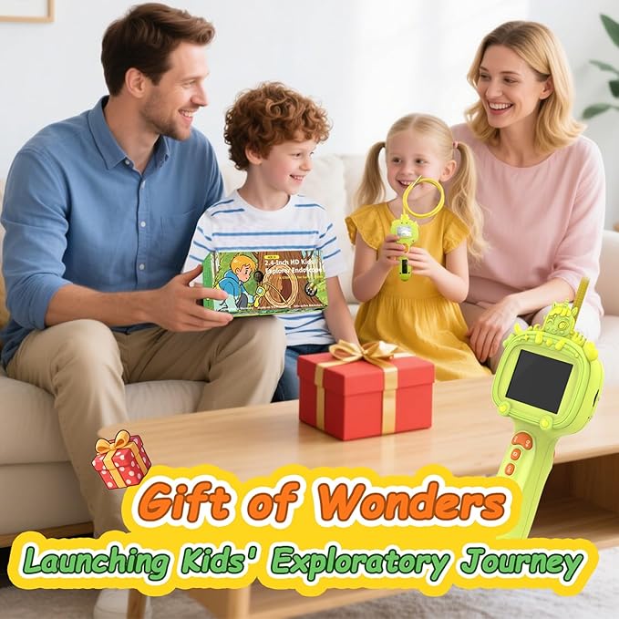 Borescope Snake Camera Endoscope with Light & Flexible Tube for Kids - Educational STEM Science Toy for Boys & Girls Ages 3-10, Birthday for Nature Exploration - Green-CubbioJoy