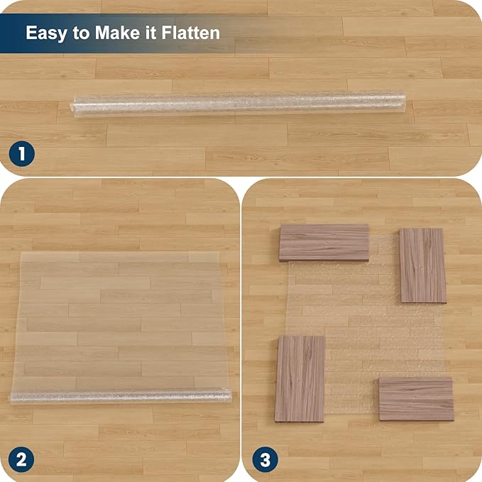 Clear Area Mat for Hard Floors,5'×7' No Slip Vinyl Floor Mats for Under Dining Table, Pebble Patterned Waterproof Rug Protector for High Traffic Areas, Pet Litter Mat-CubbioJoy