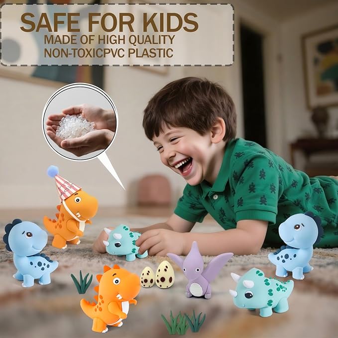 20pcs Dinosaur Cake Topper Set with Dinosaur Eggs - Reusable Dinosaur Cake Decorations,Dinosaur Birthday Decorations for Boys & Girls (Dinosaur Cupcake Toppers, Happy Birthday Cake Accessories)-CubbioJoy