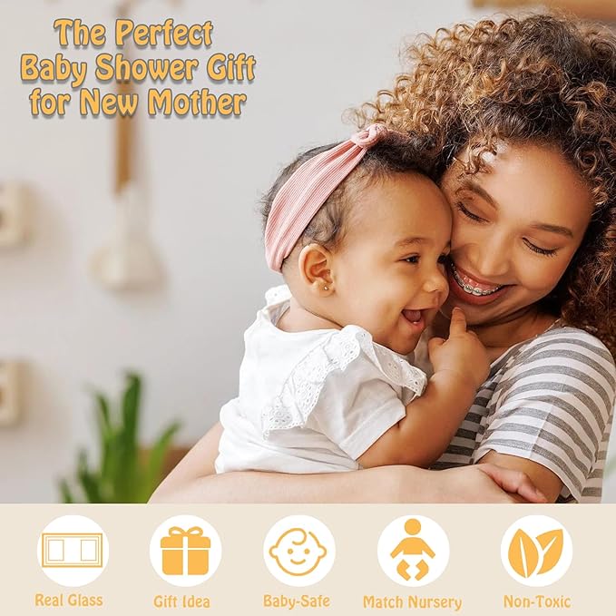 Baby Hand and Footprint Kit Keepsake Nursery Decor Picture Frame for New Mom Baby Boys Girls Shower Gifts Personalized Inkless & Clay Handprint Newborn Essentials Must Haves (Black)-CubbioJoy