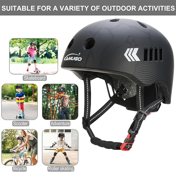 KAMUGO Kids Bike Helmet Set, Toddler Helmet for Ages 2-8 Boys Girls with Sports Protective Gear Set Knee Elbow Wrist Pads for Skateboard Cycling Scooter Rollerblading-CubbioJoy