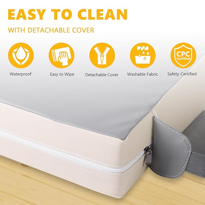 Booster Seat for Kitchen Chair with Adjustable Straps, Toddler Booster Seats for Dining Table Portable for Travel Camping Eating, Booster Cushion for Table for Baby Child Infant Kid Boy Girl-CubbioJoy