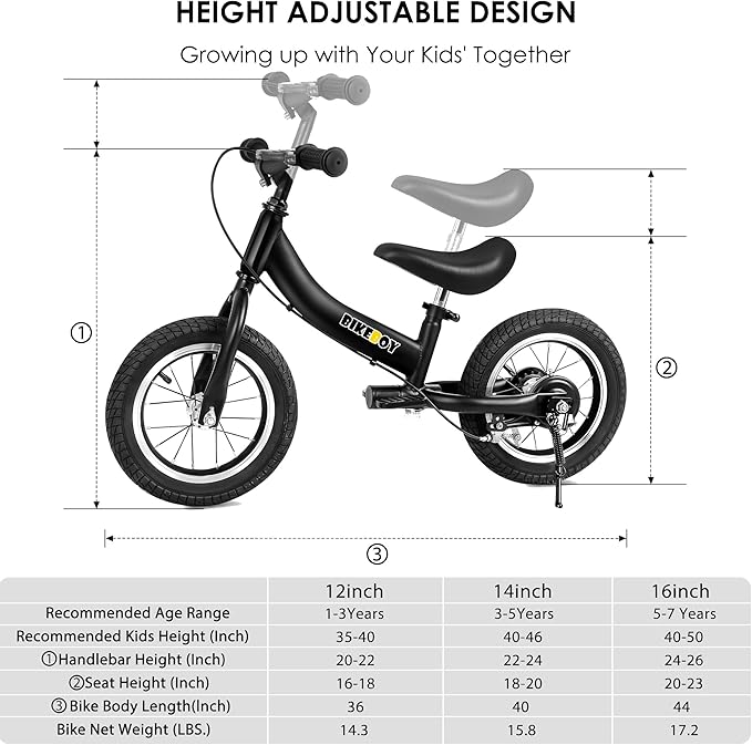 Balance Bike 2 in 1,The Dual Use of a Kids Balance Bike and Toddler Bike, for 2 3 4 5 6 7 Years Old -12 14 16 Inches with Training Theory, Brake, Pedal-CubbioJoy