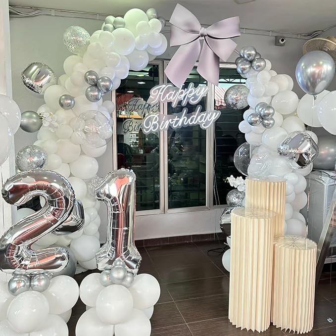 140pcs White Round Balloons Different Sizes 18 12 10 5 Inch Latex Balloons for Arch Decoration Party Balloon Kit for Graduation Birthday Party Wedding Balloon Baby Shower Decoration-CubbioJoy