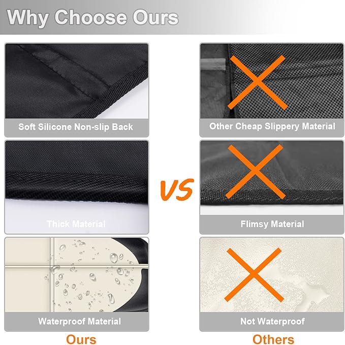 Car Seat Protector,2 Pack Car Seat Protectors Baby Carseat Waterproof Durable 600D Fabric for Child Baby Car Seat Mat Vehicle Pet Cover 2 Storage Pockets (2 Pack Beige)-CubbioJoy