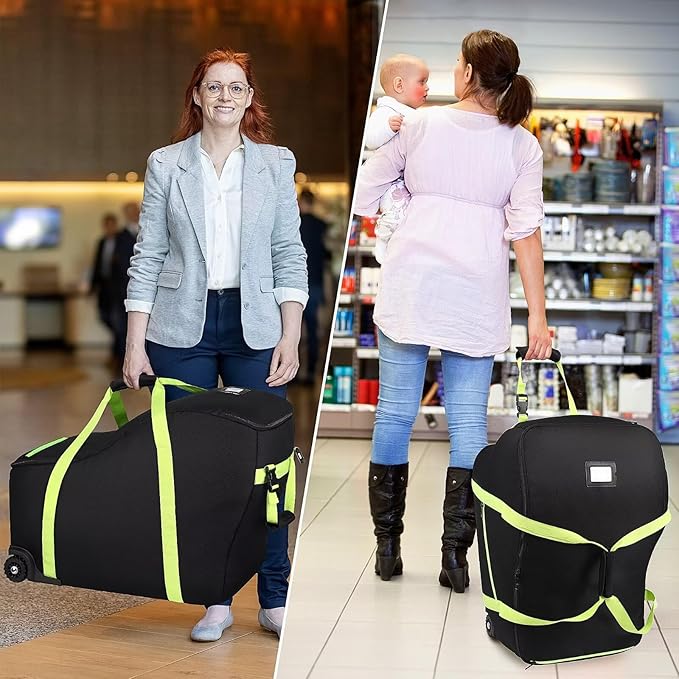 Baby Car Seat Travel Bag Fit Chicco Keyfit 35 and Anti-rebound Bar Base, Doona Car Seat Stroller and Base, Nuna Pipa Travel Bag, Infant Car Seat Bags for Air Travel, Doona Travel Bag-CubbioJoy
