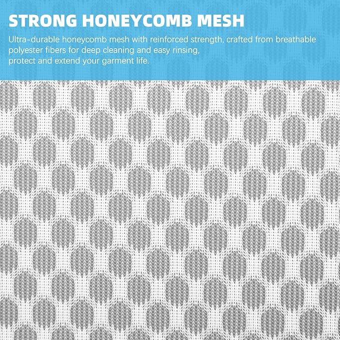 6-Pack Honeycomb Mesh Laundry Bags for Delicates - 12x16 Inches Medium Washing Bags for Bras, Lingerie, Socks, Baby Clothes - Gentle Wash Protection with Zipper Closure (6 Medium)-CubbioJoy