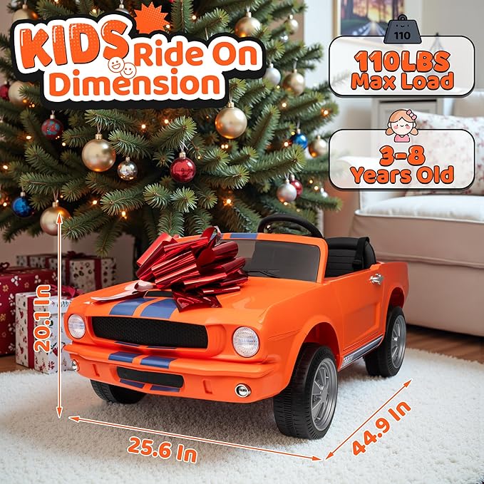 24V 2 Seater Ride on Toys, Licensed Shelby Cobra Kids Power Car Wheeler Ride On Toy w/ 2WD/4WD Switchable, Remote Control, 19" Spacious Seat, 4 Spring Suspension, Music, Bluetooth-CubbioJoy