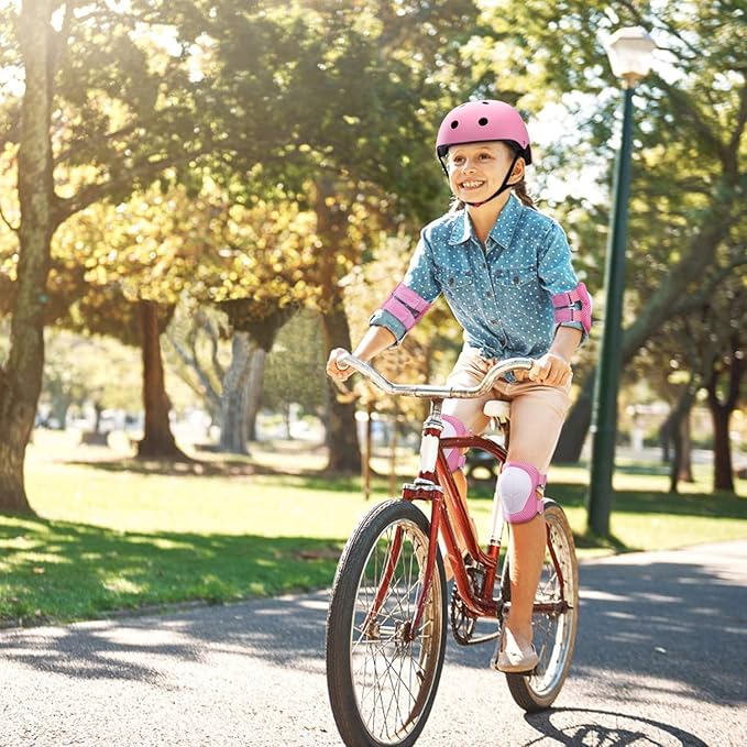 Adjustable Kids Bike Helmet with Knee & Elbow Pads Set, Color Gradient Design for Boys and Girls Aged 3-14+, for Skateboarding, Scooter, Roller & Inline Skating, Longboard-CubbioJoy