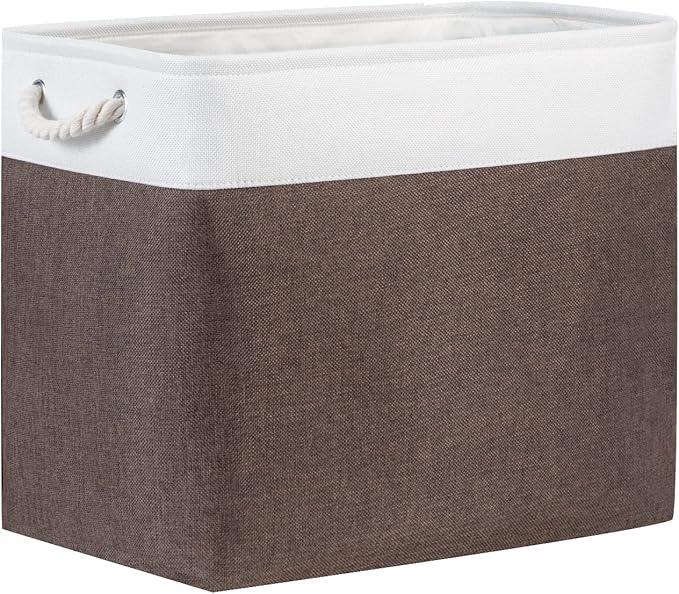 Bidtakay Baskets for Organizing Set of 2 Extra Large Fabric Storage Bins 17x12x15 in Collapsible Laundry Baskets Blanket Basket with Soft Handles Rustic Decorative Stair Basket Dog Toy Bins-CubbioJoy