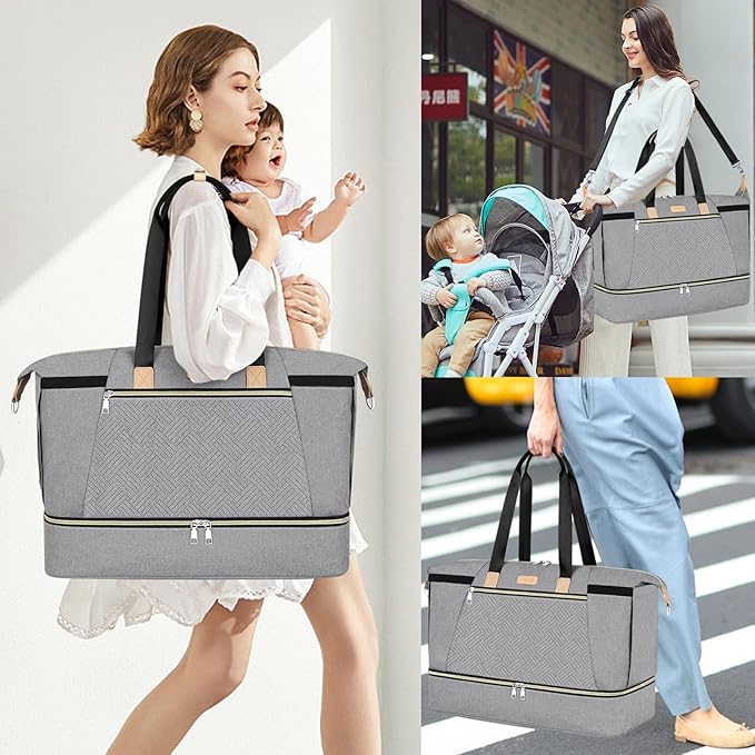 ITIEZY Diaper Bag Tote for Baby - Large Mommy Bag with Portable Changing Pad Pacifier Case, Hospital Bags Travel Baby Bag-CubbioJoy