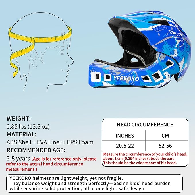 Kids Bike Helmet with Chin Guard, Adjustable Detachable Children’s Full Face Helmet for Girls and Boys, Cycling Helmets Skateboard, Scooter-CubbioJoy