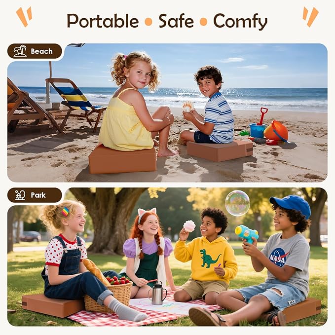 Booster Seat for Kitchen Chair with Comfy Backrest and Adjustable Safety Buckles,Non-Slip Kid Toddler Booster Seat for Dining Table,Portable PU Travel Baby Booster Increasing Cushion Chair-CubbioJoy