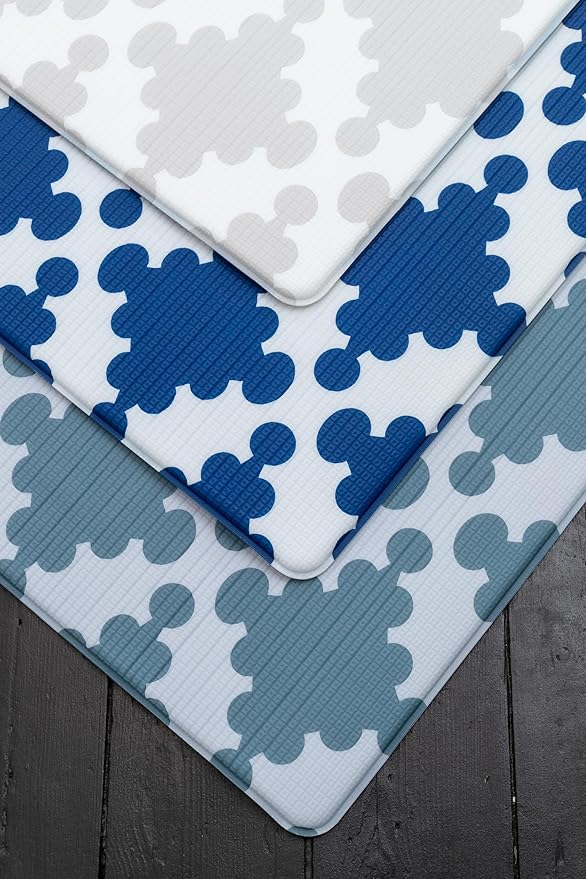 Cushmat Stylish Reversible Foam Play Mat (Large, Luxe NAT - Sage Grey Star) - Soft, Waterproof, Durable Play mat for Infants, Babies, Toddler, Kids & Grownup - 6.5ft x 4.5ft-CubbioJoy