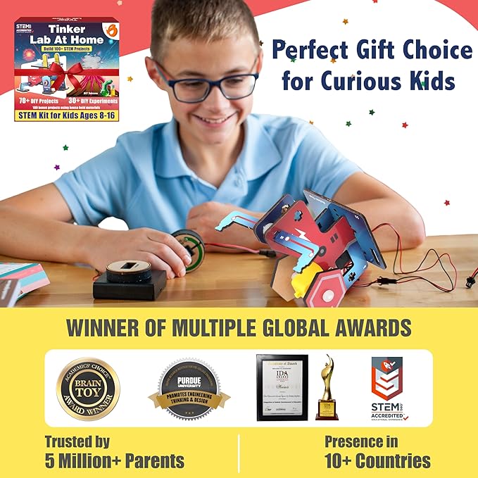 Butterfly EduFields 200+ Jumbo STEM Projects Kit for Kids Age 12-14 | Engineering & Science Experiments for 8-12 Year Olds | Electronics Circuits | Best Birthday Gift for Kids Age 12-14-CubbioJoy