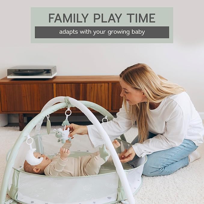 6-in-1 XL Play Mat & Play Gym, Baby Gym, Baby Activity Gym, Sensory Exploration and Motor Skill Development Toys (Sage)-CubbioJoy