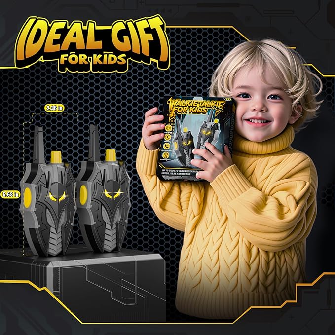 Bat Walkie Talkies for Kids with Flashing Eye Lights, Stealth Spaceship & Winged Dart Design, 2 Pack 2 Way Radio 3-12 Year Old Boy Toys, Outdoor Hiking Toys for Kid 3-5 4-6 6-8 8-10 Boys Birthday Gift-CubbioJoy