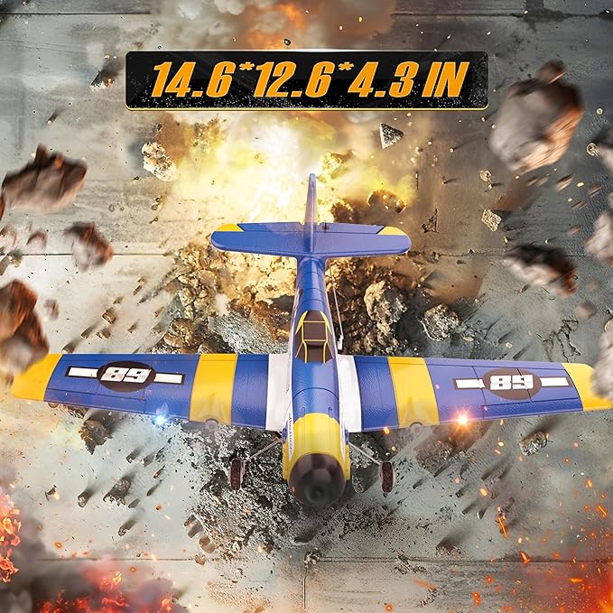 BEZGAR HQ089 RC Plane, Drones for Kids, 6-axis Gyro Remote Control Airplane, RC Helicopter, Easy Control for Beginners Toys with Colorful LED Navigation Lights-CubbioJoy