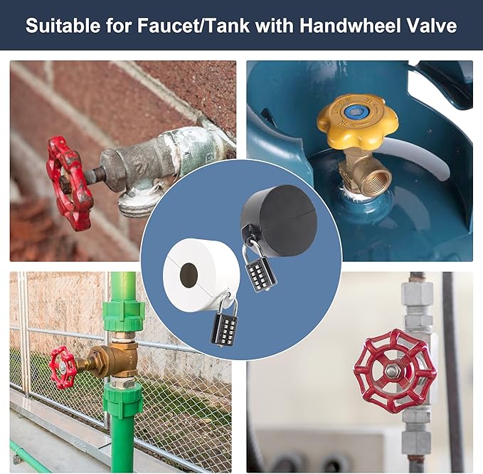 2 Pack Door Knob Lockout Device with Padlock,Temporary Door Handle Lock Cover for Dementia Patients/Child Proof, Outdoor Water Faucet Lock Cover - Black-CubbioJoy