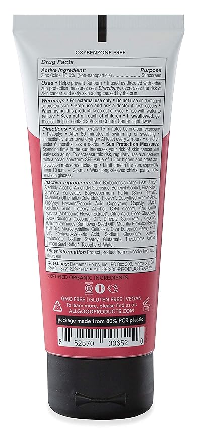 All Good Baby & Kids Sunscreen Lotion for Face & Body - UVA/UVB Broad Spectrum, SPF 30, Zinc Oxide, Coral Reef Friendly, Water Resistant - Zinc, Shea Butter, Coconut Oil, Aloe (3 oz)(3-pack)-CubbioJoy