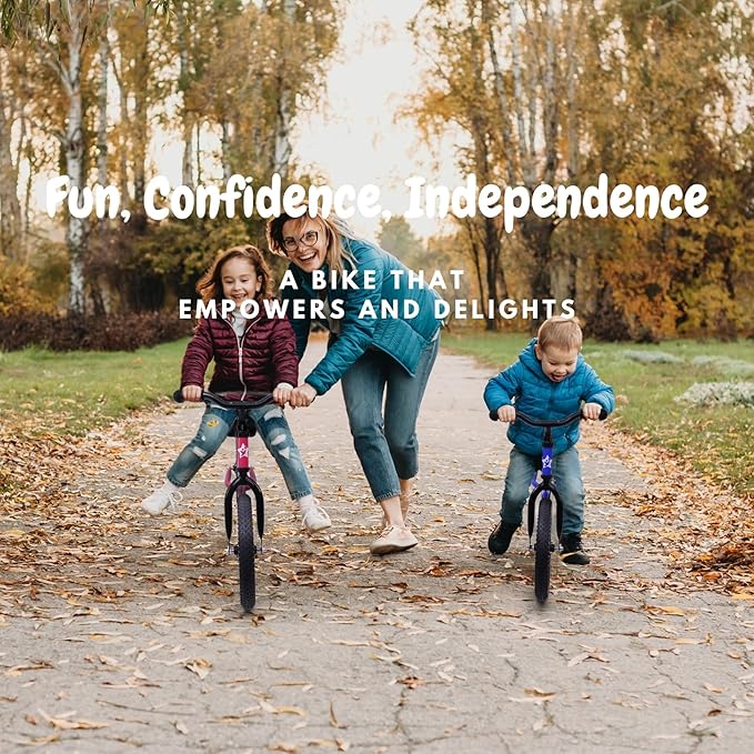 14 Inch Balance Bike for Kids 3-7 Year Old, Kids Bike with No Pedals, Air Rubber Tires, Adjustable Height, Pedalless Kids Bicycle for Boys, Girls-CubbioJoy