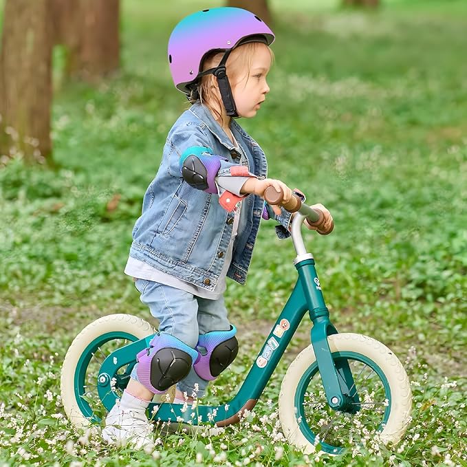 Adjustable Kids Bike Helmet with Knee & Elbow Pads Set, Color Gradient Design for Boys and Girls Aged 3-14+, for Skateboarding, Scooter, Roller & Inline Skating, Longboard-CubbioJoy