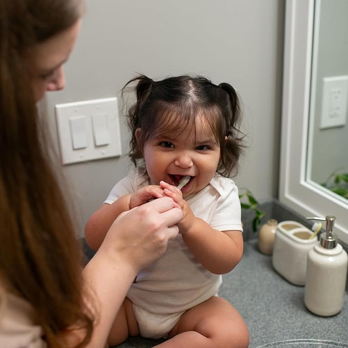 Dr. Brown's Infant-to-Toddler Toothbrush, Elephant, Mint, 0-3 Years-CubbioJoy