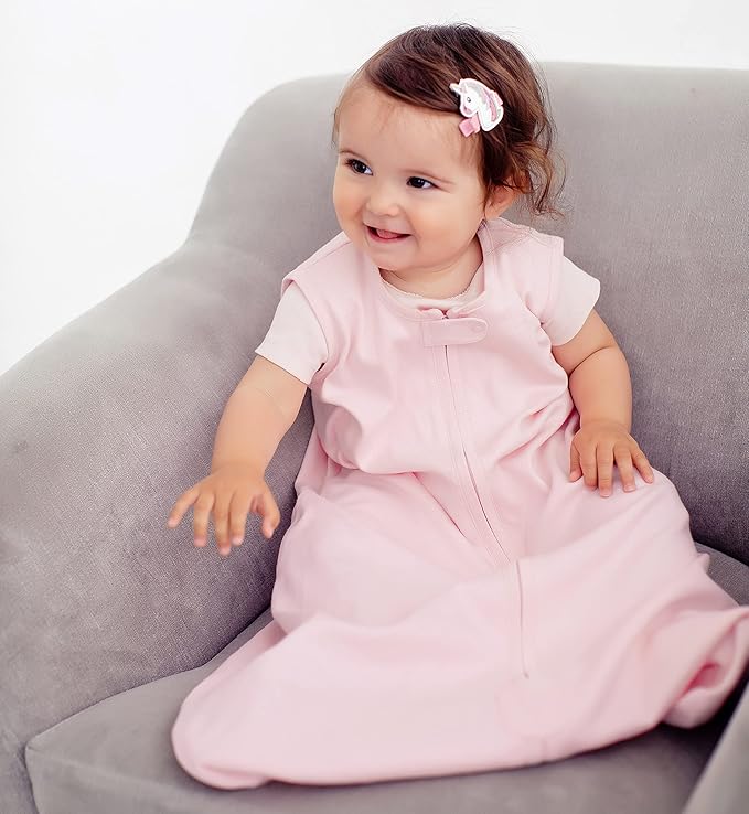 Baby Sleep Sack 1.0 TOG, Organic Cotton Baby Wearable Blanket with Two-Way Zipper, Swaddle Transition Baby Sleeping Bag, All-Season Sleep Sack for Newborn Infant Toddler Boy Girl, 2-Pack, 12-18 Month-CubbioJoy