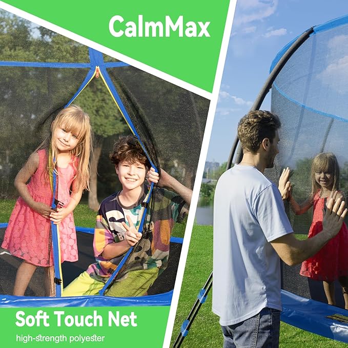 14FT 12FT 10FT 16FT Trampoline with Safety Enclosure, Anti-Rust Coating – ASTM Certified, Heavy-Duty Outdoor Trampoline with Ladder – for Kids & Adults-CubbioJoy