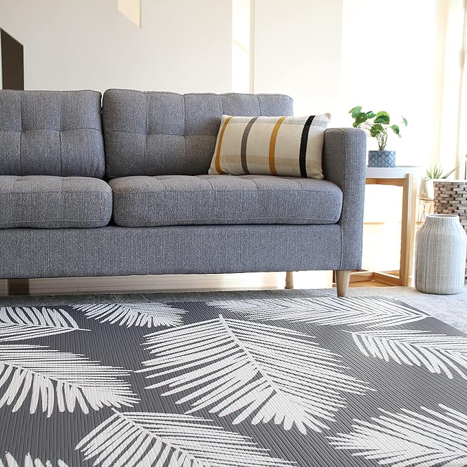 Cushmat Stylish Reversible Foam Play Mat (Large, Alpha - Palm Char) - Soft, Waterproof, Durable Play mat for Infants, Babies, Toddler, Kids & Grownup - 6.5ft x 4.5ft-CubbioJoy