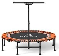 CLORIS 38in/48in Folding Trampoline - Max Load 220lbs / 450lbs Mini Trampoline Rebounder Trampoline for Adults with Adjustable Foam Handle, with safty Padded Cover Best Gift for Kids/Adult-CubbioJoy