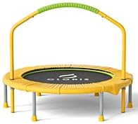 CLORIS 38in/48in Folding Trampoline - Max Load 220lbs / 450lbs Mini Trampoline Rebounder Trampoline for Adults with Adjustable Foam Handle, with safty Padded Cover Best Gift for Kids/Adult-CubbioJoy