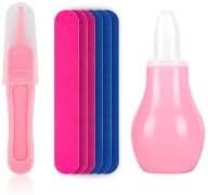 Baby Grooming and Healthcare Kit, Portable Baby Safety Care Set with Hair Brush Comb Nail Clipper Nasal Aspirator for Nursery Newborn Infant Girl Boy (25 in 1 Pink)-CubbioJoy