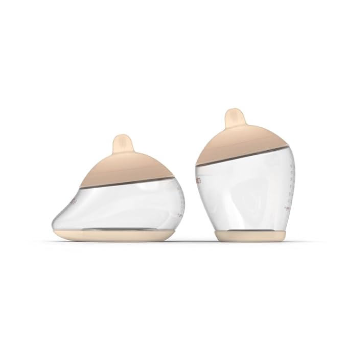 Baby Bottle Starter Kit Includes 2 Bottles 2 Nipples 2 Caps 2 Lids 2 Responsive Flow Valves, Cleaning Brush - Fair - Shape 2-RFV-CubbioJoy