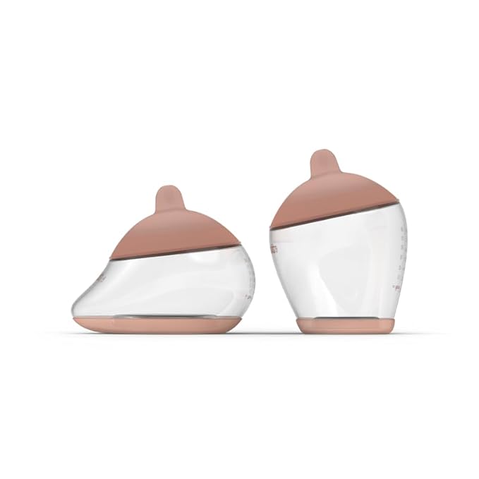 Baby Bottle Starter Kit Includes 2 Bottles 2 Nipples 2 Caps 2 Lids 2 Responsive Flow Valves, Cleaning Brush - Medium - Shape 3-RFV-CubbioJoy