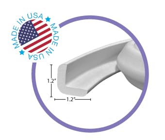 Kidkusion Baby Proof Edge Guards for Safety | Made in The USA | 28 Feet | Soft Gray | Edge Protectors for Furniture, Tables, Fireplaces | Heavy Duty Tape Included
