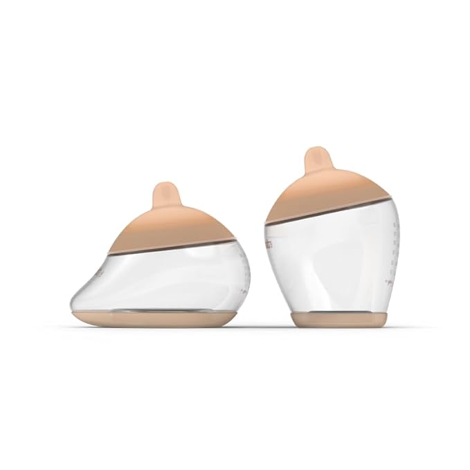 Baby Bottle Starter Kit Includes 2 Bottles 2 Nipples 2 Caps 2 Lids 2 Responsive Flow Valves, Cleaning Brush - Light - Shape 4 (Most Common)-RFV-CubbioJoy