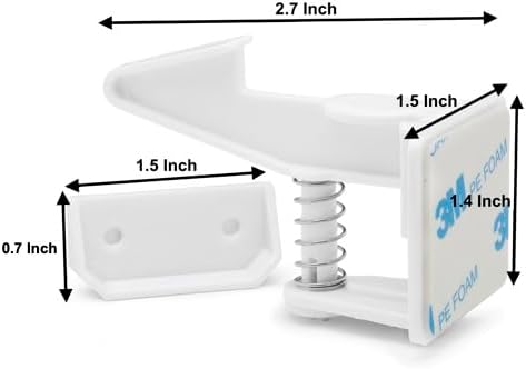 12 Pack Cabinet Locks Child Safety | Baby Safety Cabinet Locks NO Drilling 3M Adhesive Baby Proof Drawer Lock Child proofing cabinets latches for Kids Latch for Drawers & Door Child Safety Locks-CubbioJoy