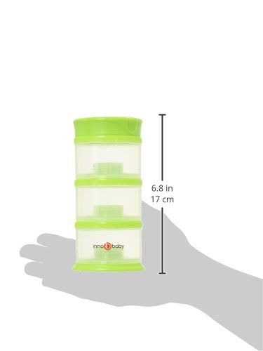 Innobaby Packin' Smart Stackable and Portable Storage System for Formula, Liquid, Baby Snacks and More. 3 Stackable Cups in Lime. BPA Free, 12 Ounce-CubbioJoy