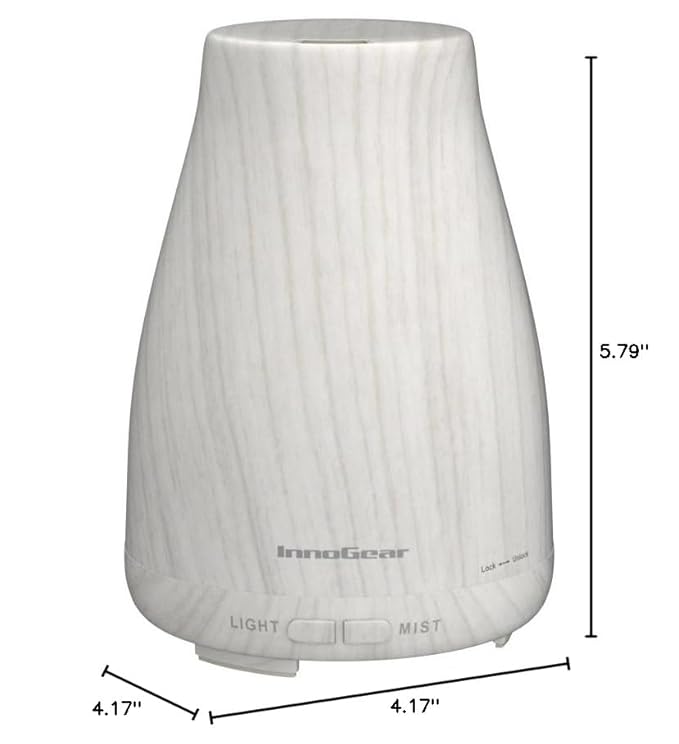 InnoGear Essential Oil Diffuser with Oils, 100ml Aromatherapy Diffuser with 6 Essential Oils Set, Aroma Cool Mist Humidifier Gift Set, Grey Wood Grain-CubbioJoy