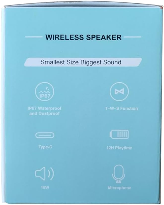 Bluetooth Speaker Wireless,IP67 Waterproof & Dustproof Portable Speaker with Lights,15W Loud Stereo Sound, 2500mAh Battery All Day Playtime, TWS Pairing, BT5.3, Home/Party/Outdoor/Beach (Blue Black)-CubbioJoy