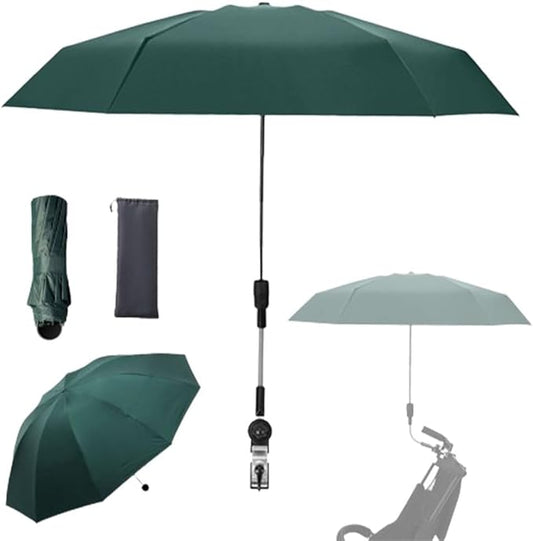 Clip-on Umbrella for Stroller Sunshade, Adjustable Steering Angle, Handle Included, Compact and Lightweight, Suitable for All Kinds of Strollers-CubbioJoy