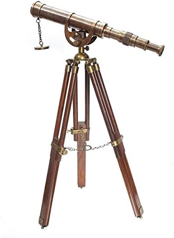 Decorative Brass Harbor Master Spyglass Telescope on Tripod – Vintage Maritime Nautical Scope for Table Office Home Decor & Collectible Navigation Gift-CubbioJoy