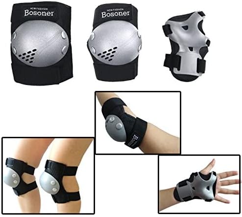 BOSONER Kids/Youth Knee Pads Elbow Pads Wrist Guards Set for 3-15 Years, Child Protective Gear Set for Roller Skates, Cycling, BMX Bike, Skateboard, Inline Skating, Scooter Riding Sports…-CubbioJoy