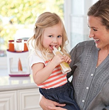 Infantino Disposable Squeeze Pouches - Pack of 50 Disposable Pouches for Portable Homemade semi-Solid Food for Babies and Toddlers, BPA and PVC Free, Freezer Safe-CubbioJoy