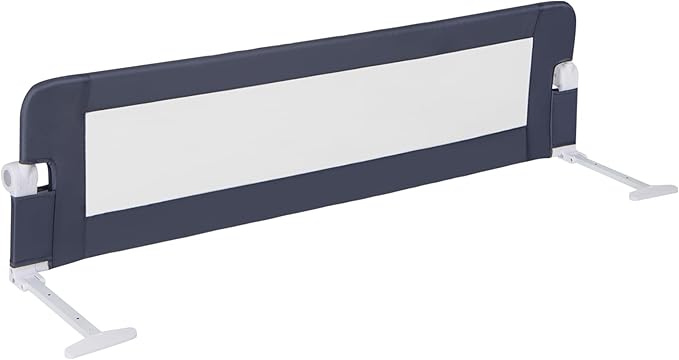 BABY JOY Bed Rails for Toddlers, Extra Long, Swing Down Safety Bed Guard for Convertible Crib, Folding Baby Bedrail for Kids Twin, Double, Full Size Queen & King Mattress (60-Inch, Dark Blue)-CubbioJoy