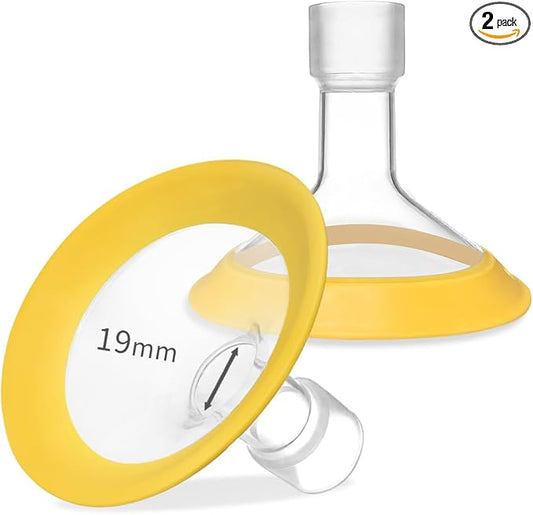 19mm Oval Flanges Shields Compatible with Medela Pumps, Replacement Parts for Pump in Style, Symphony, Swing Maxi, Harmony and Personalfit Flex–Breast Pump Accessories-CubbioJoy