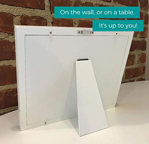 Baby Hand & Footprint Frame Keepsake Kit | Capture Milestone Moments with Safe Clay, Stencil Set & Wood Frame | Perfect Newborn Gift for Baby Showers | White-CubbioJoy