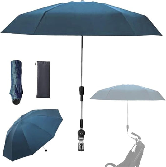 Clip-on Umbrella for Stroller Sunshade, Adjustable Steering Angle, Handle Included, Compact and Lightweight, Suitable for All Kinds of Strollers-CubbioJoy