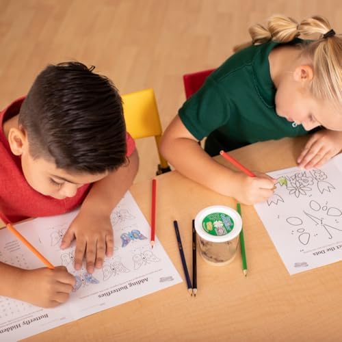 Insect Lore Butterfly Garden with Two Cups of Live Caterpillars, Life Cycle Figurines, English and Spanish Butterfly STEM Activity Journals | 10 Painted Lady Butterfly Baby Caterpillars-CubbioJoy